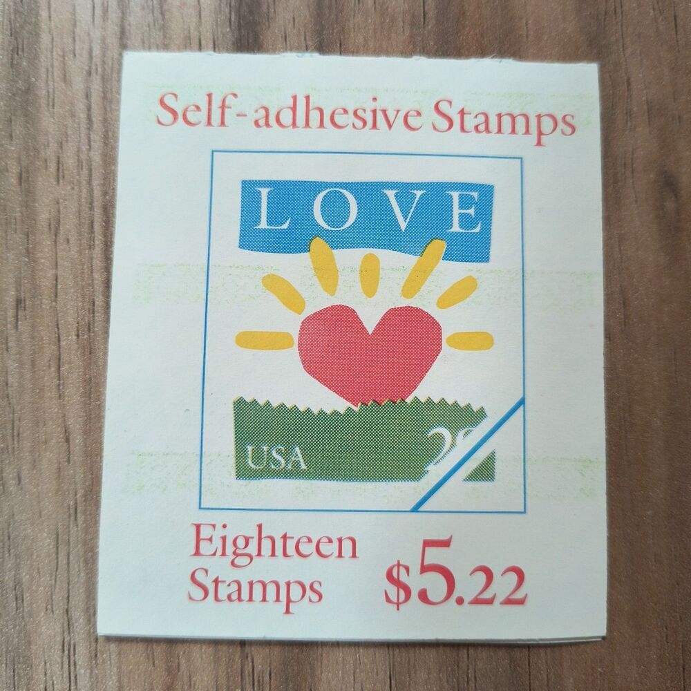 Vintage 1994 USPS Love Heart Sunrise Self-Adhesive 29¢ Stamp Booklet – Mint NH